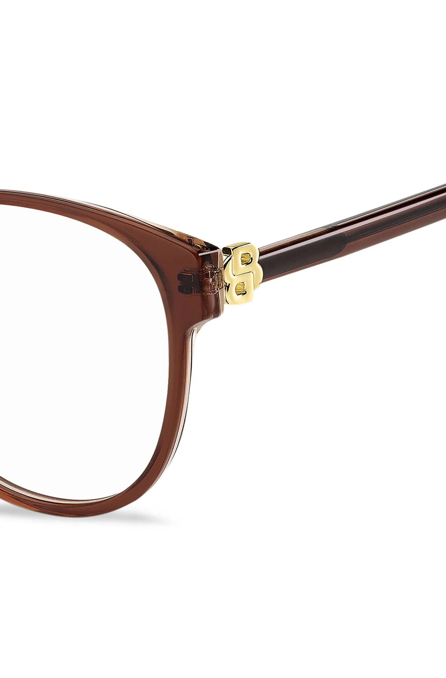 Transparent-burgundy optical frames with Double B monogram