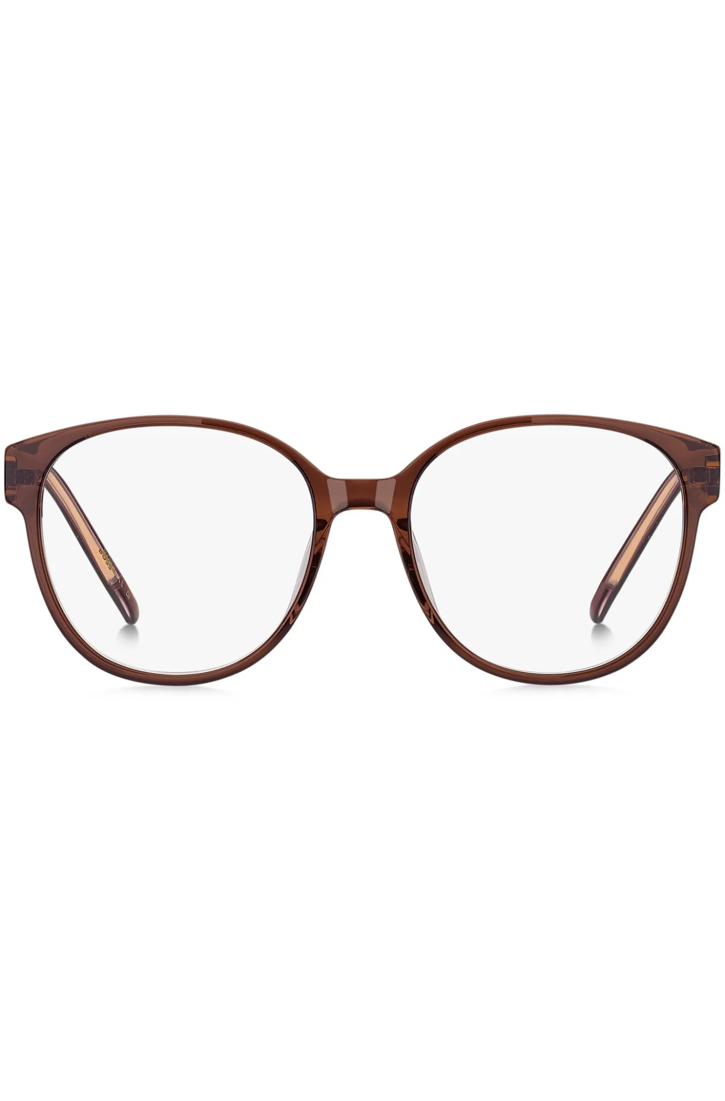 Transparent-burgundy optical frames with Double B monogram