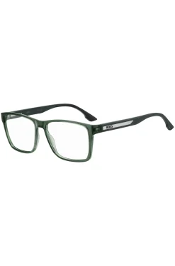 Transparent-green optical frames with logo plaque
