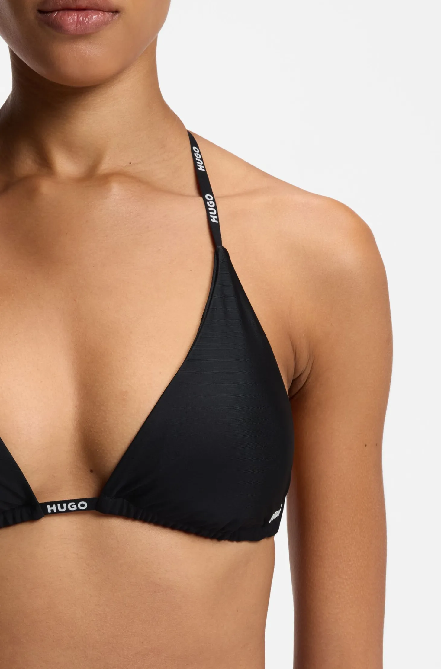 Triangle bikini top with logo ties