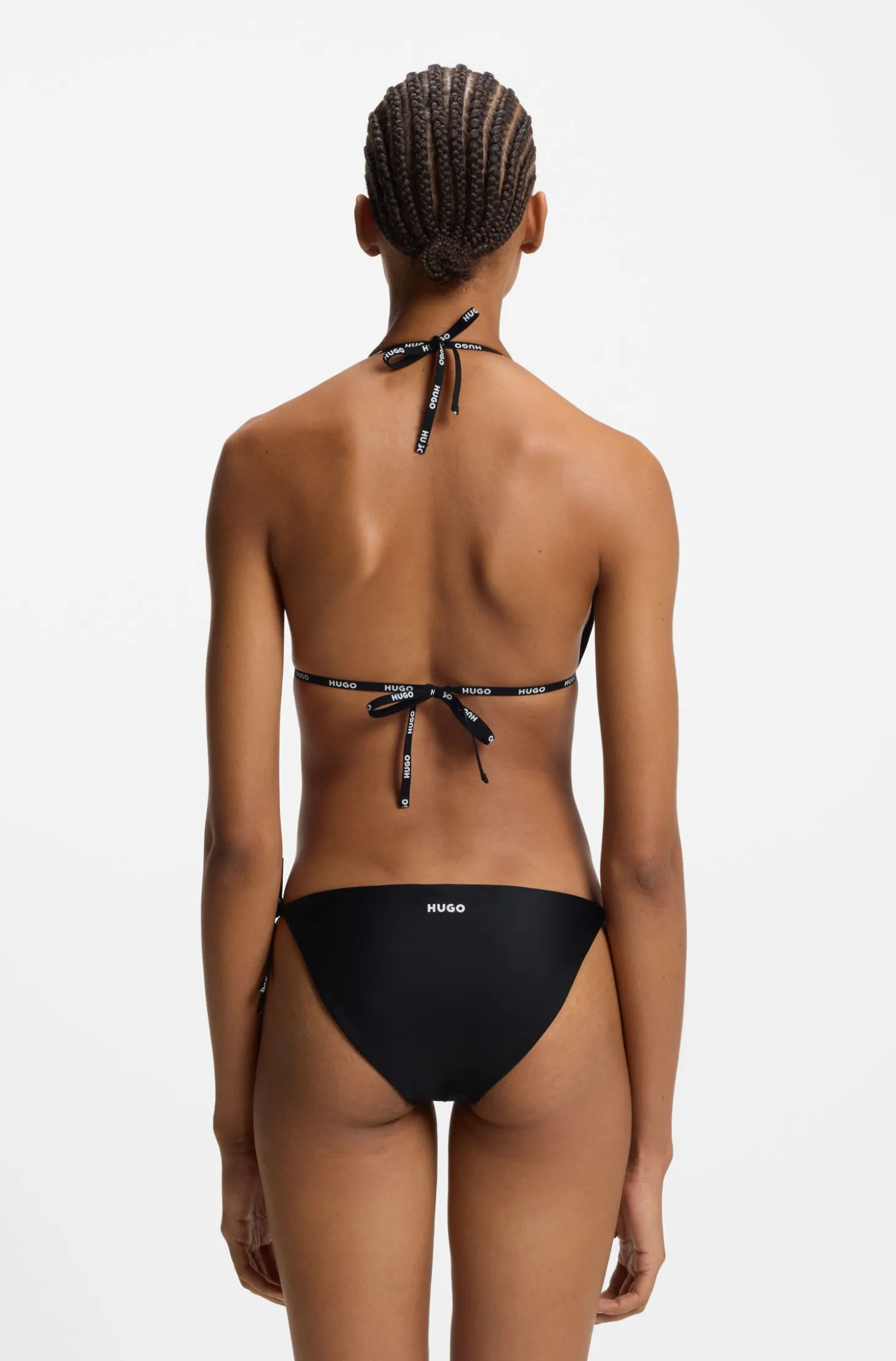 Triangle bikini top with logo ties