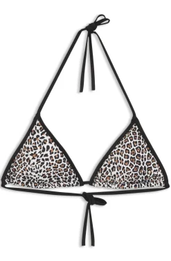 Triangle bikini top with stacked logos