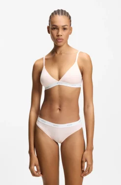 Triangle bra in stretch cotton with logo band