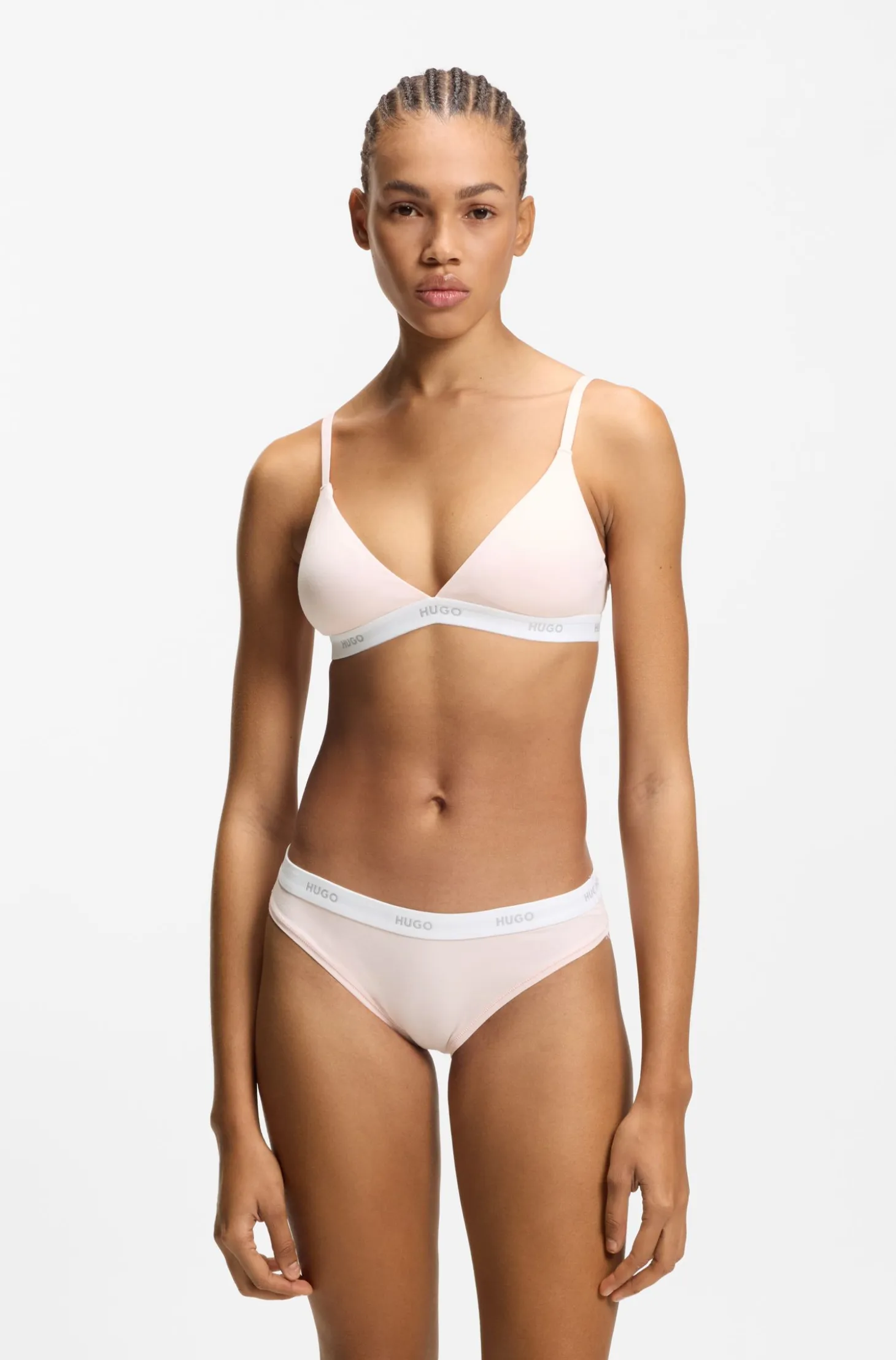 Triangle bra in stretch cotton with logo band
