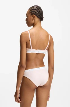 Triangle bra in stretch cotton with logo band