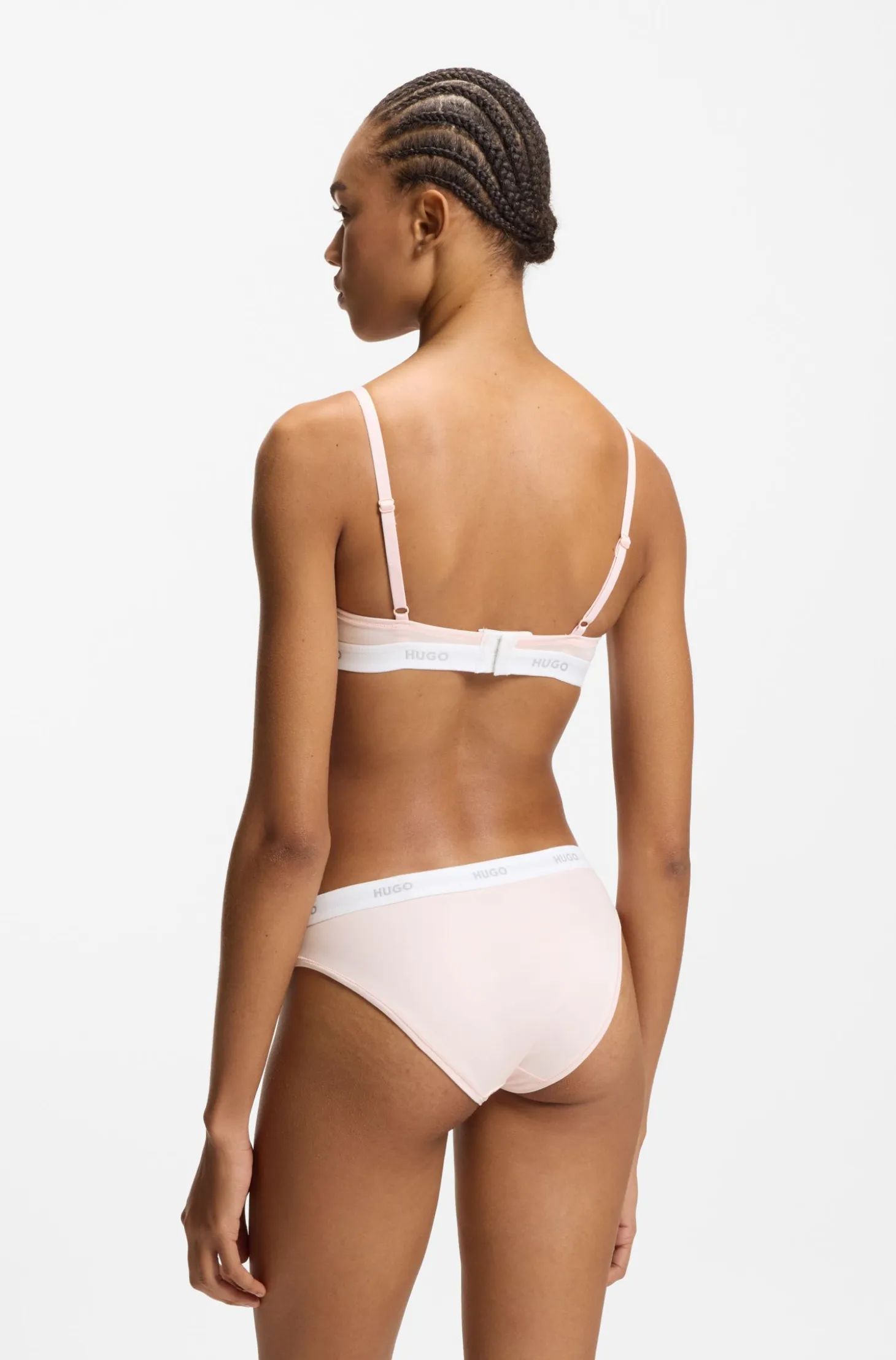 Triangle bra in stretch cotton with logo band