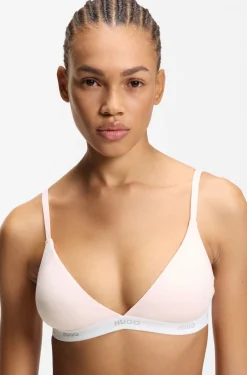 Triangle bra in stretch cotton with logo band