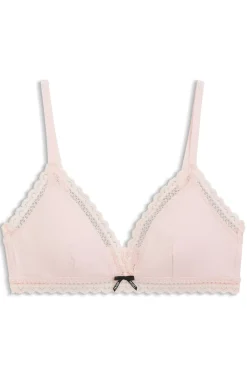 Triangle bra with lace trims