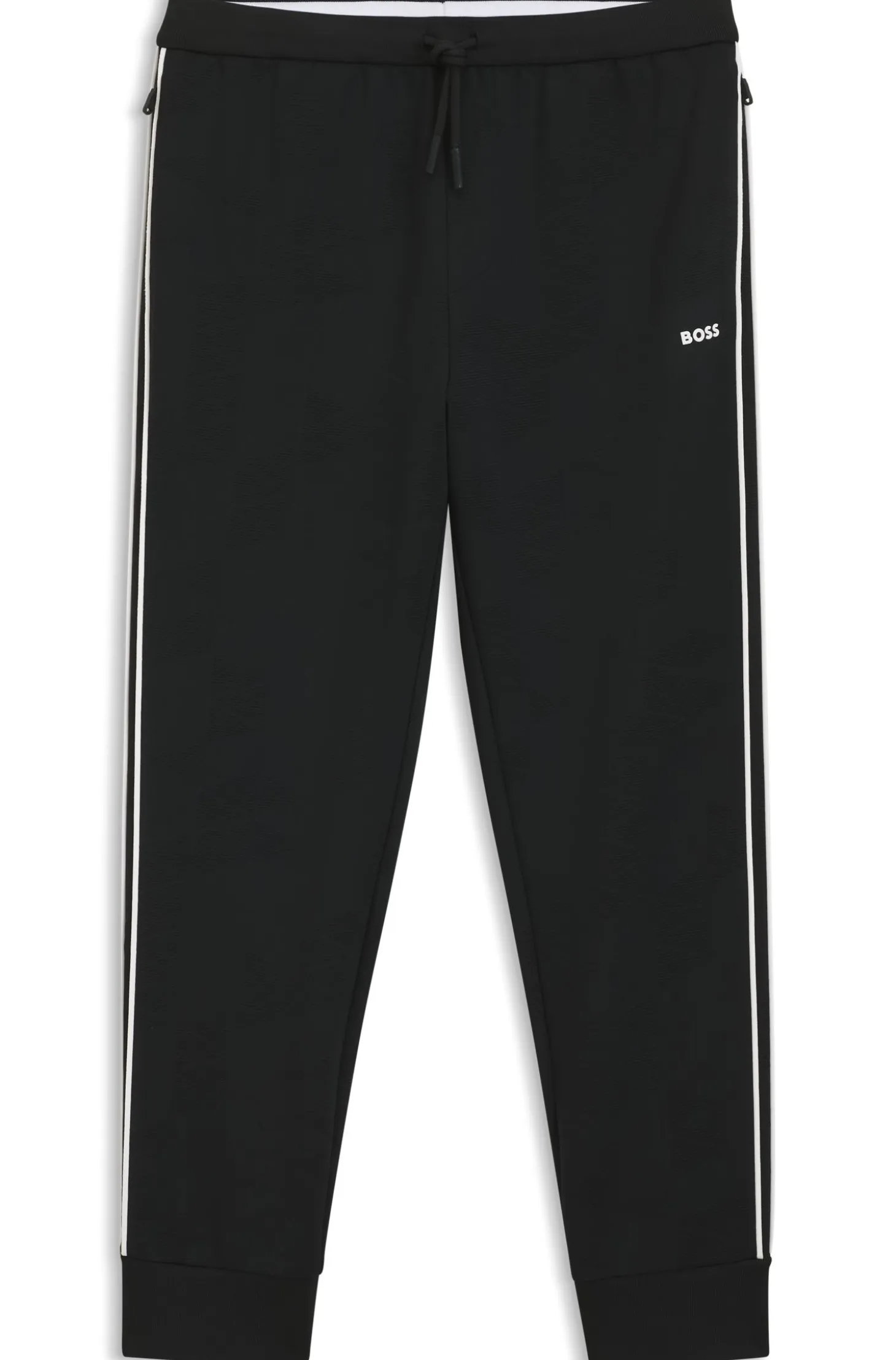 Triangle-jacquard tracksuit bottoms with rubberised logo
