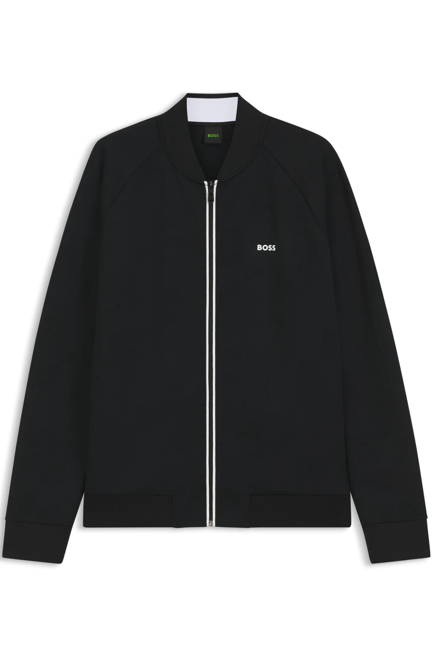 Triangle-jacquard zip-up sweatshirt with rubberised logo
