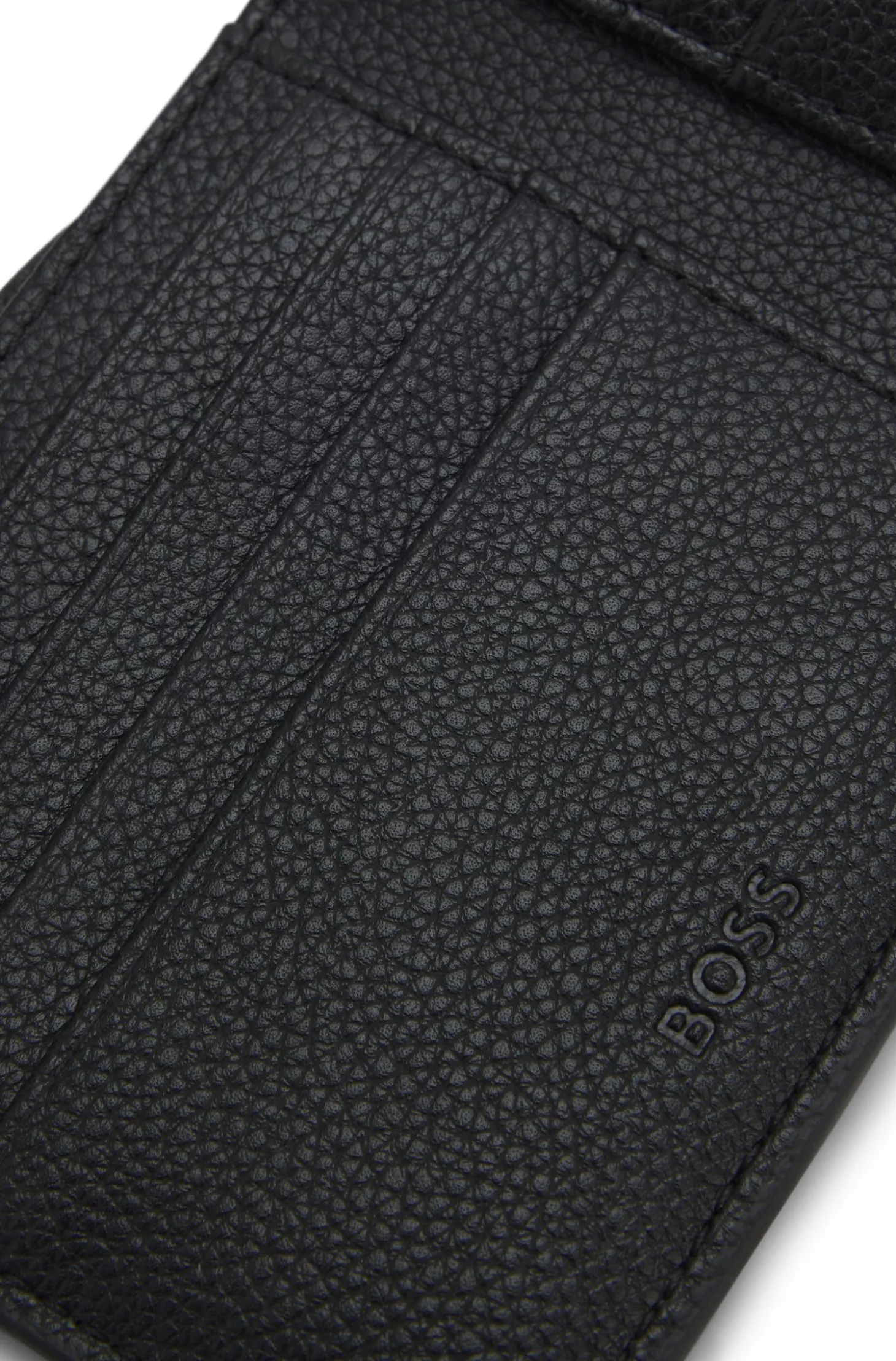 Tricolour-detail wallet in grainy leather