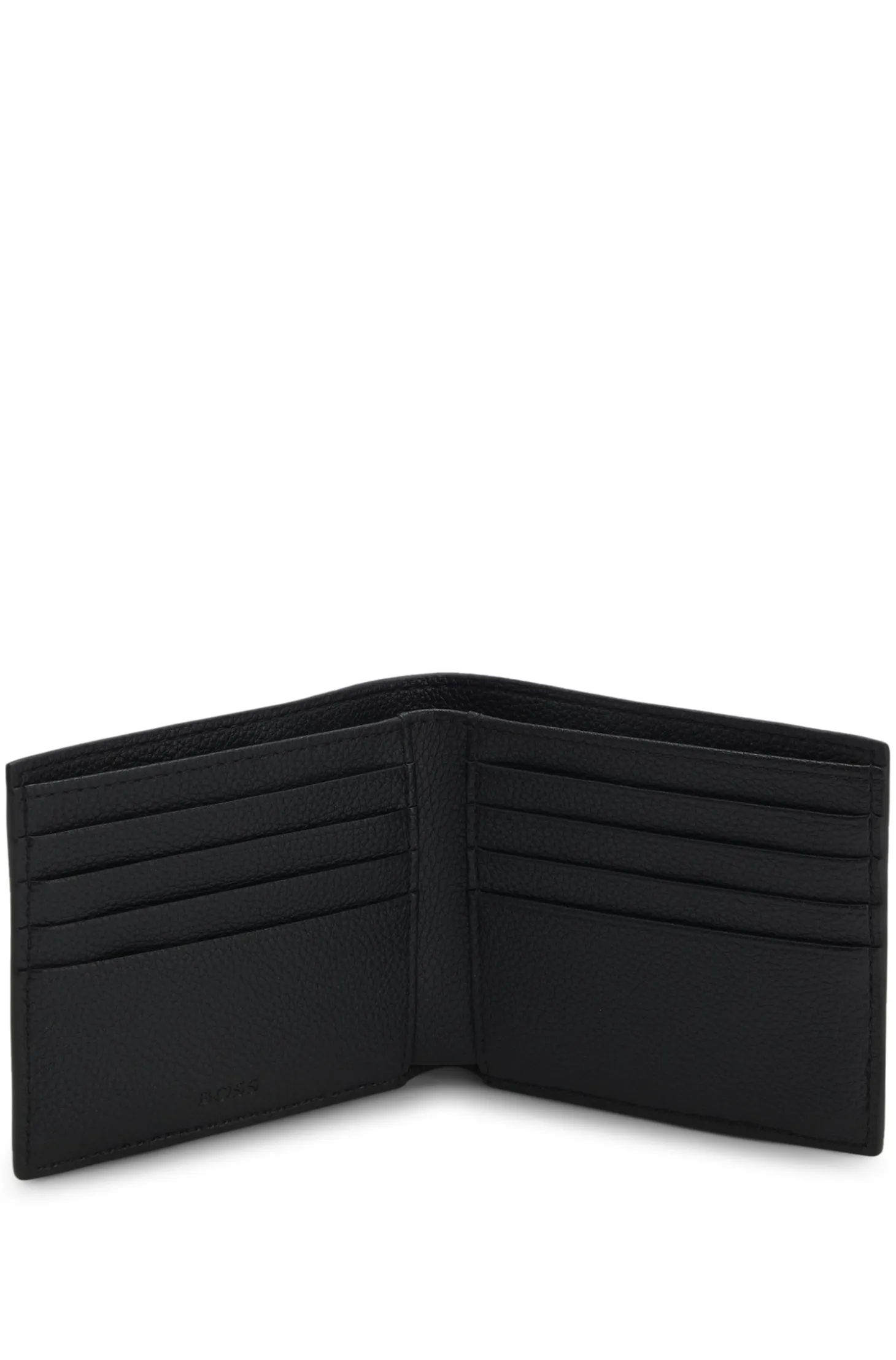 Tricolour-detail wallet in grainy leather