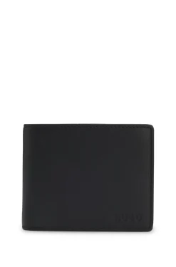 Trifold wallet in leather with embossed logo