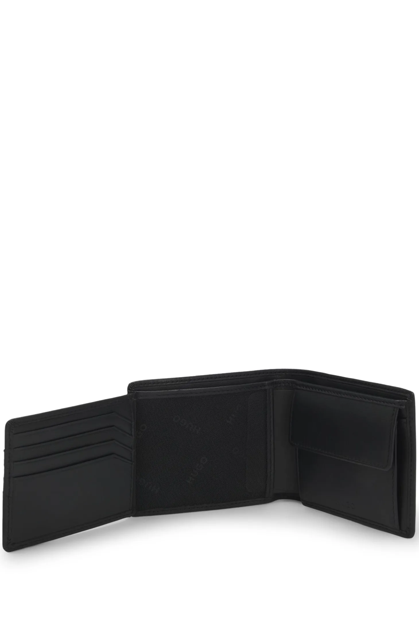 Trifold wallet in leather with embossed logo