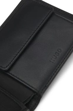 Trifold wallet in leather with embossed logo