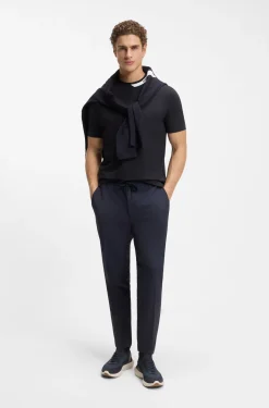 T-shirt in stretch cotton with a logo collar