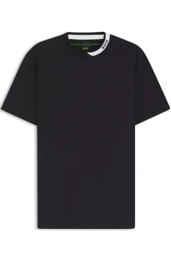 T-shirt in stretch cotton with a logo collar