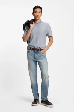 T-shirt in structured cotton and silk