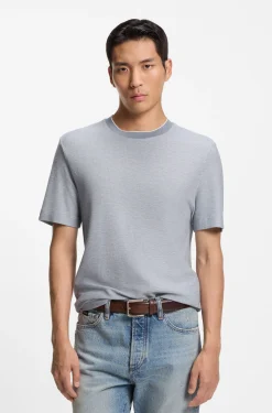 T-shirt in structured cotton and silk