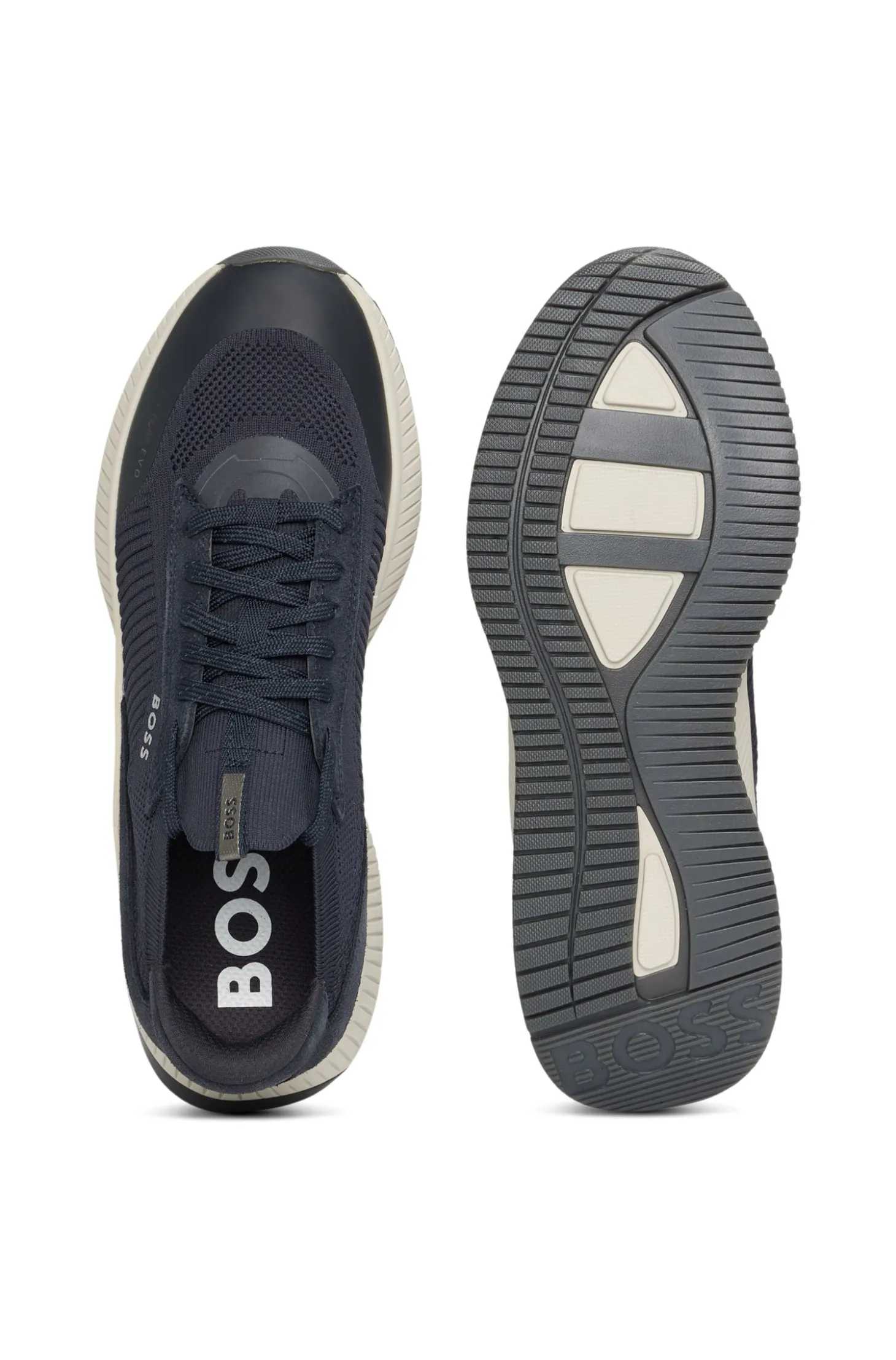 TTNM EVO trainers with knitted uppers and suede trims