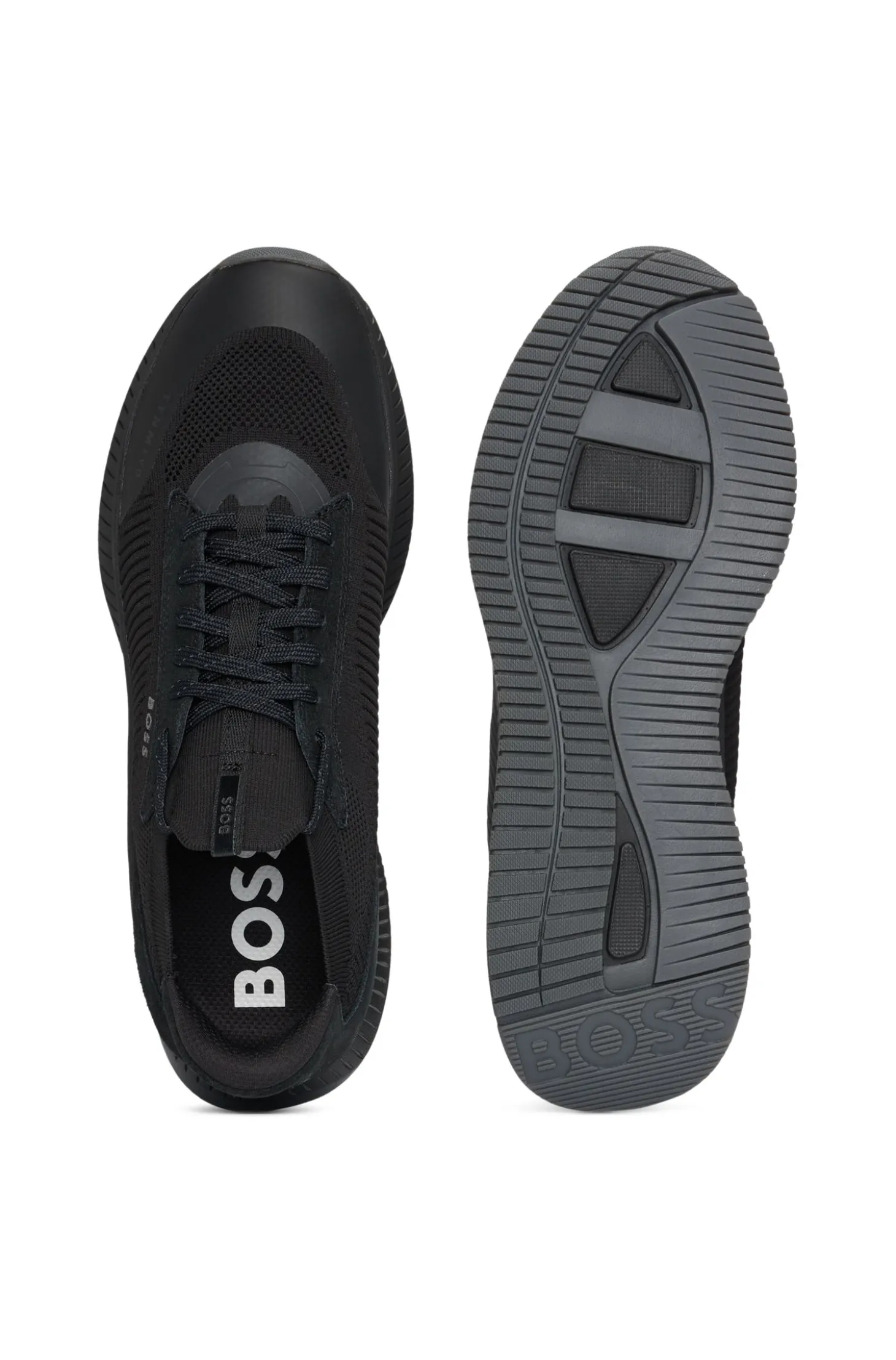 TTNM EVO trainers with knitted uppers and suede trims