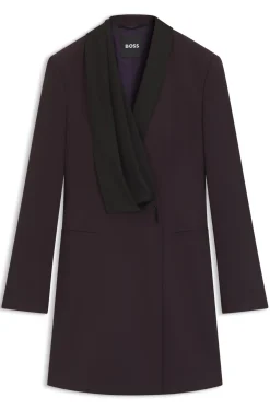 Tuxedo-style dress in virgin wool