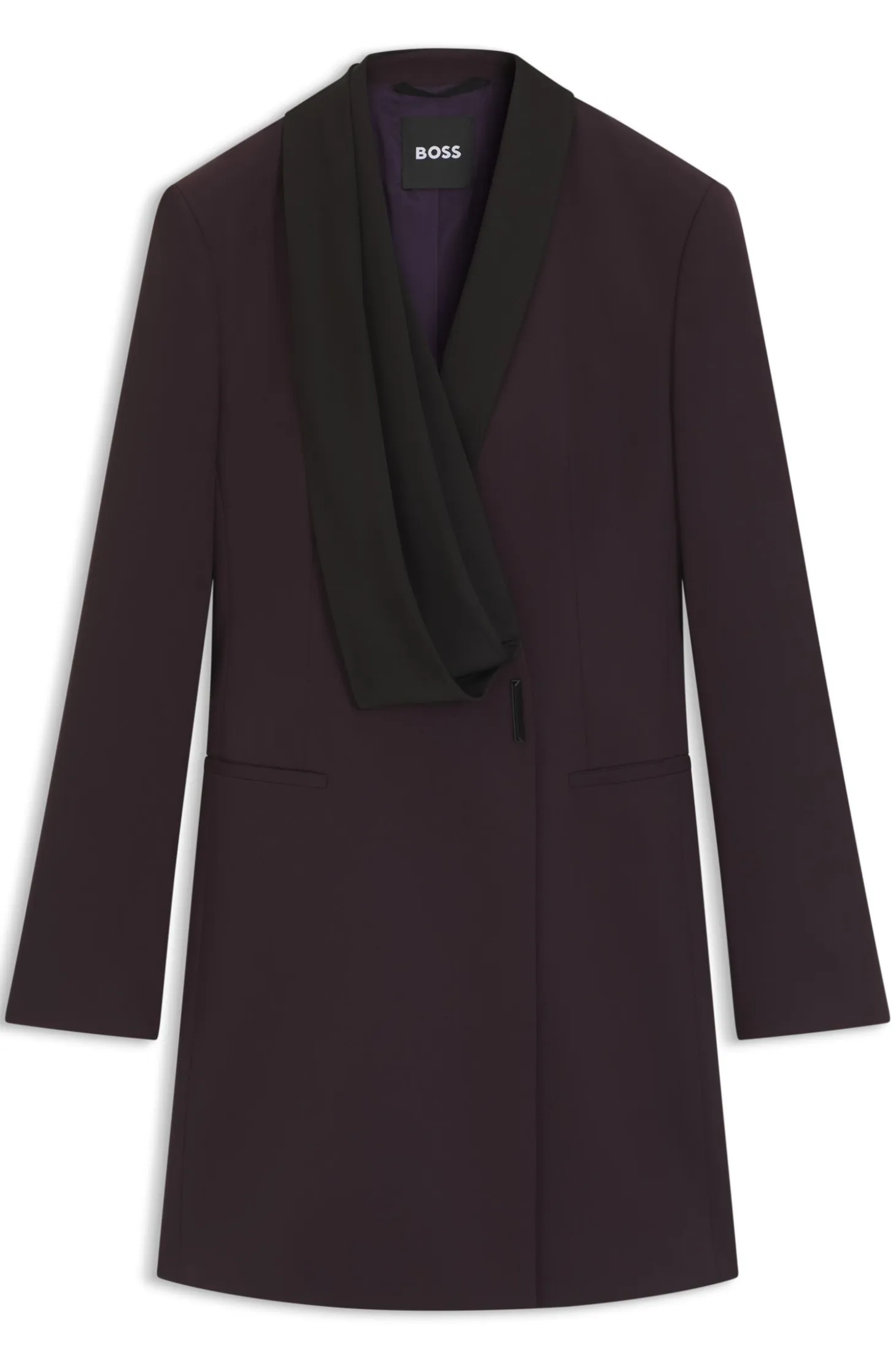 Tuxedo-style dress in virgin wool
