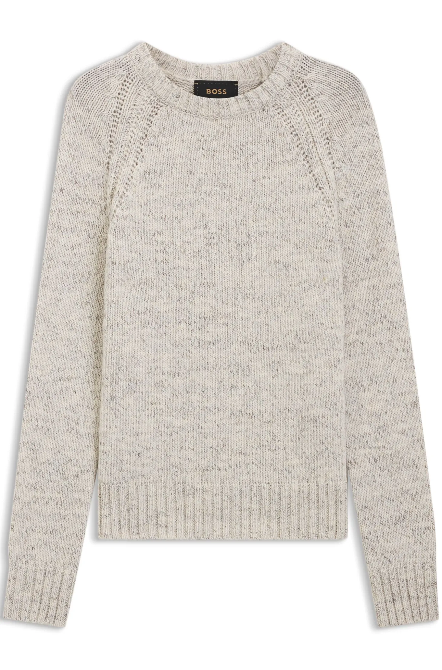 Tweed-effect sweater in cashmere and virgin wool