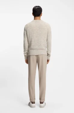 Tweed-effect sweater in cashmere and virgin wool