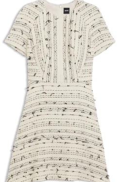 Tweed-striped dress in a cotton blend