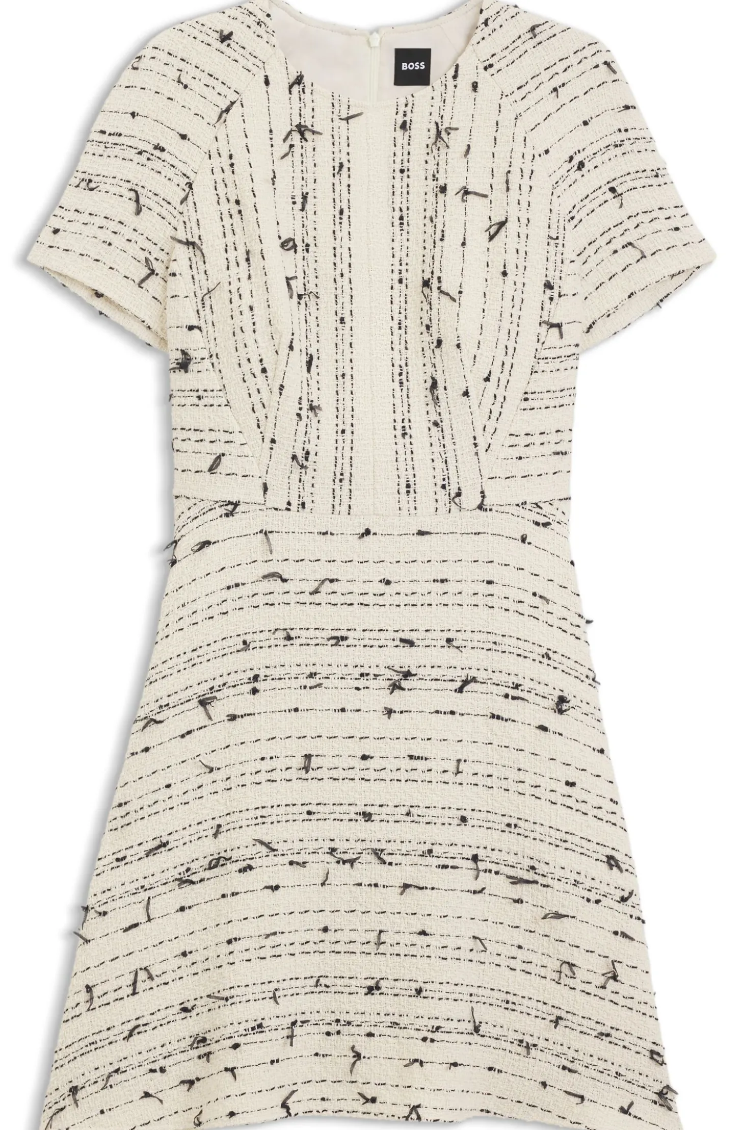 Tweed-striped dress in a cotton blend