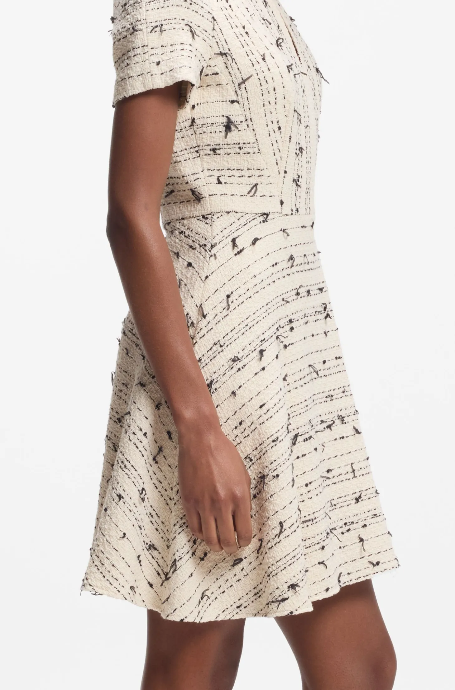 Tweed-striped dress in a cotton blend