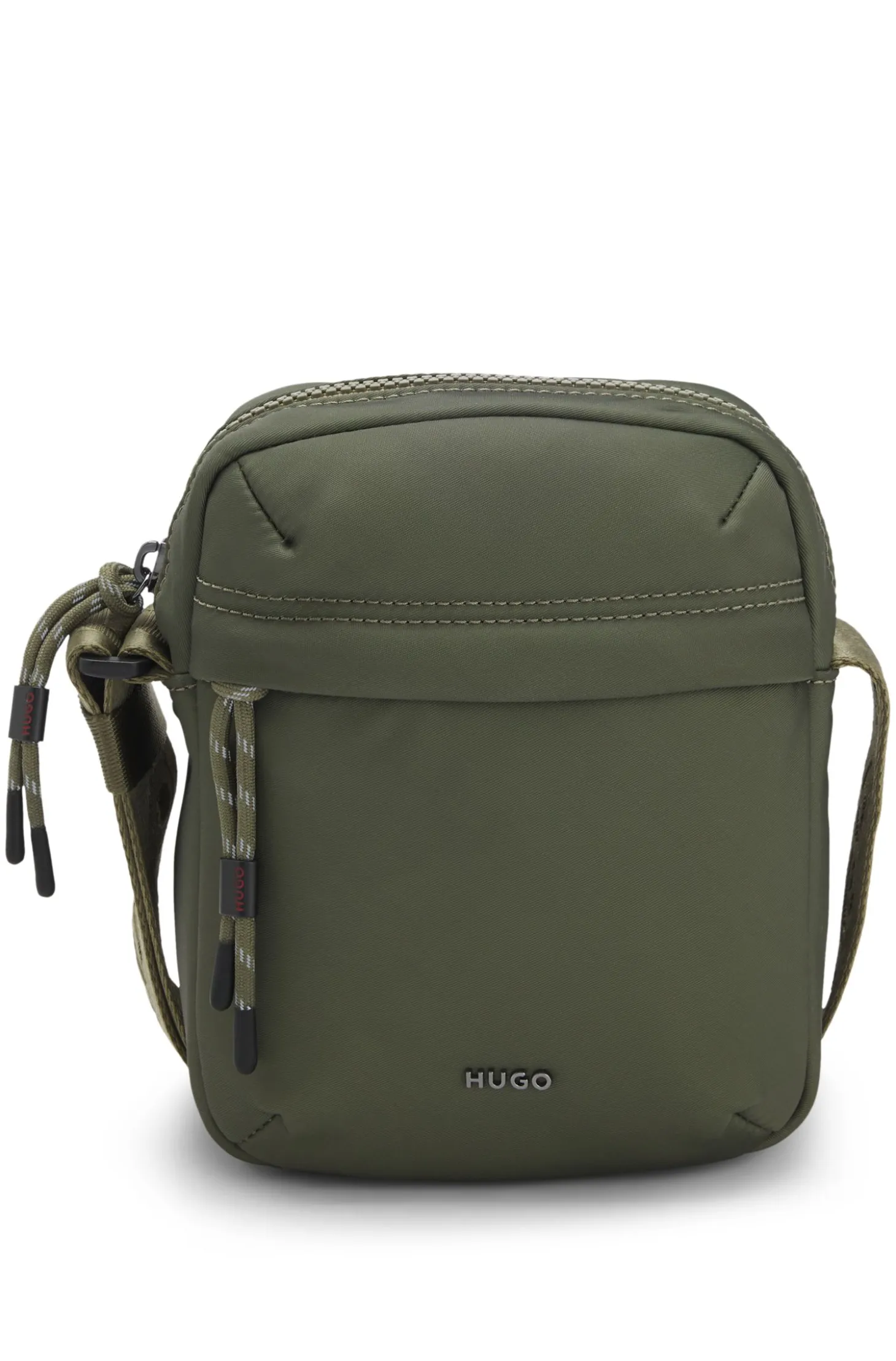 Twill reporter bag with metallic logo lettering