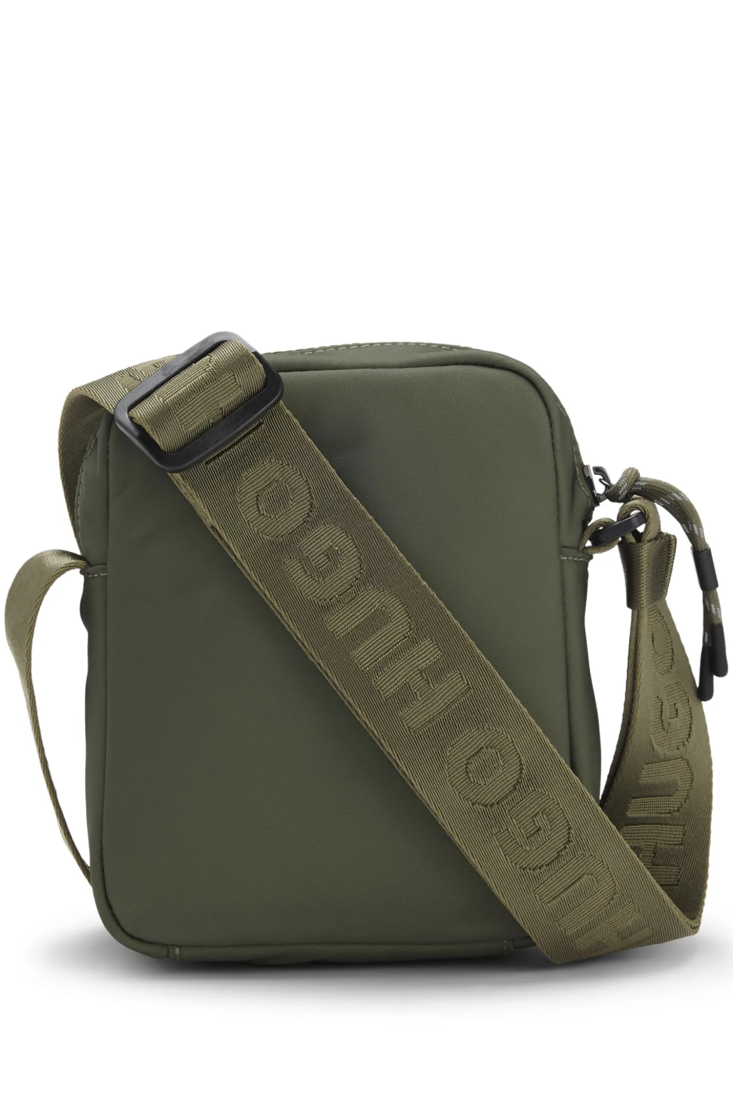 Twill reporter bag with metallic logo lettering
