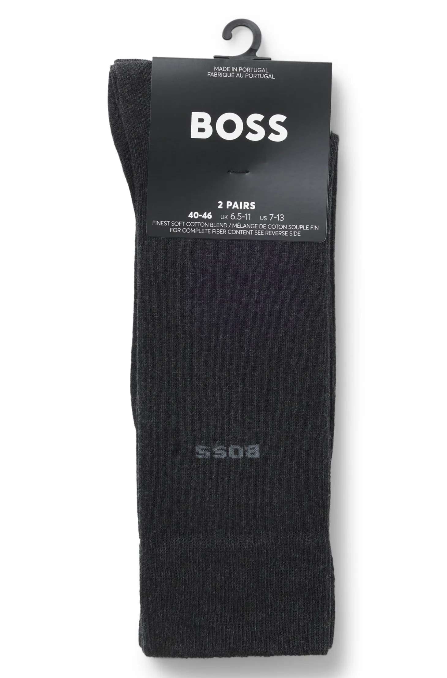 Two-pack business socks in soft compact cotton