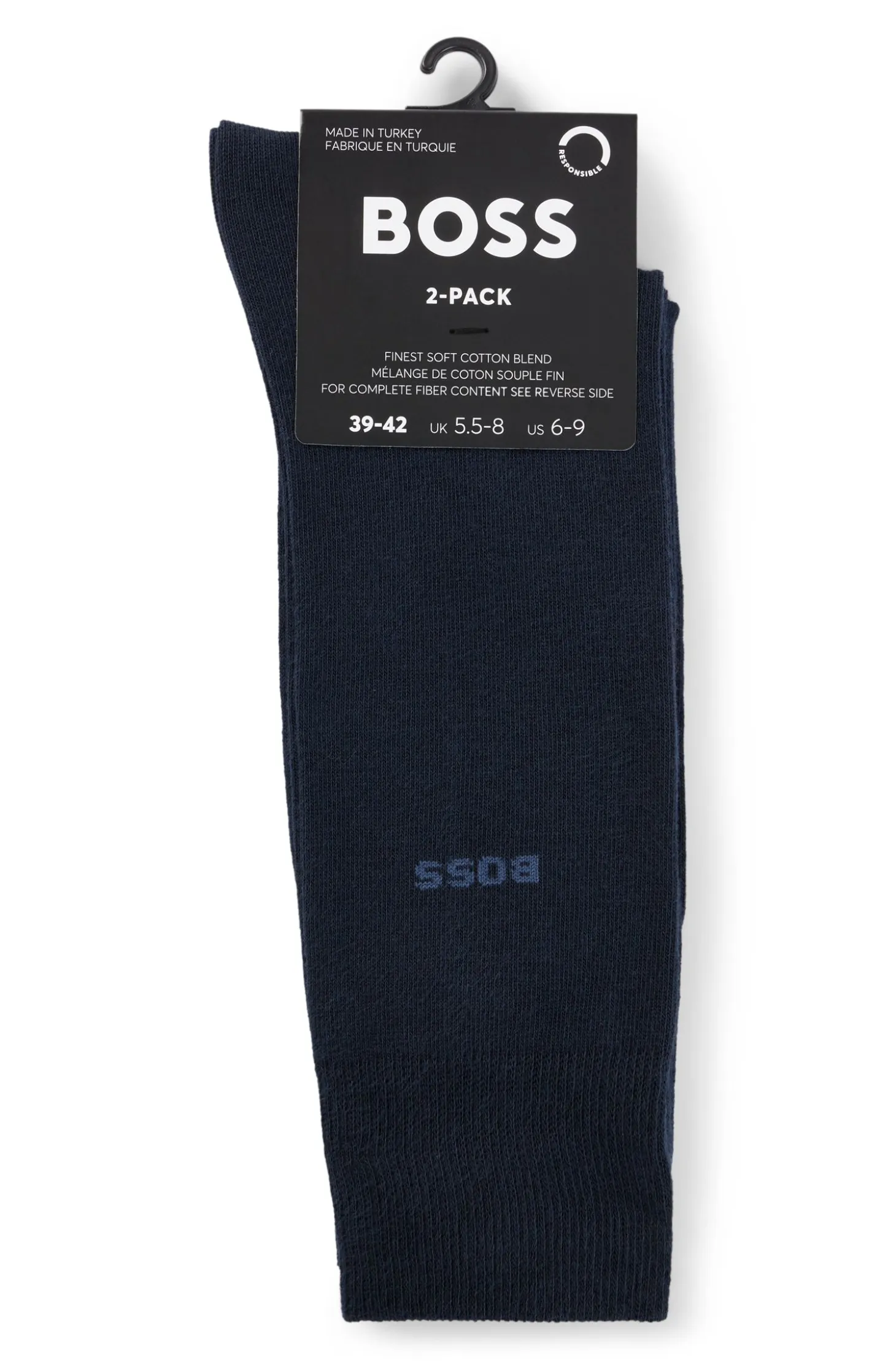 Two-pack business socks in soft compact cotton