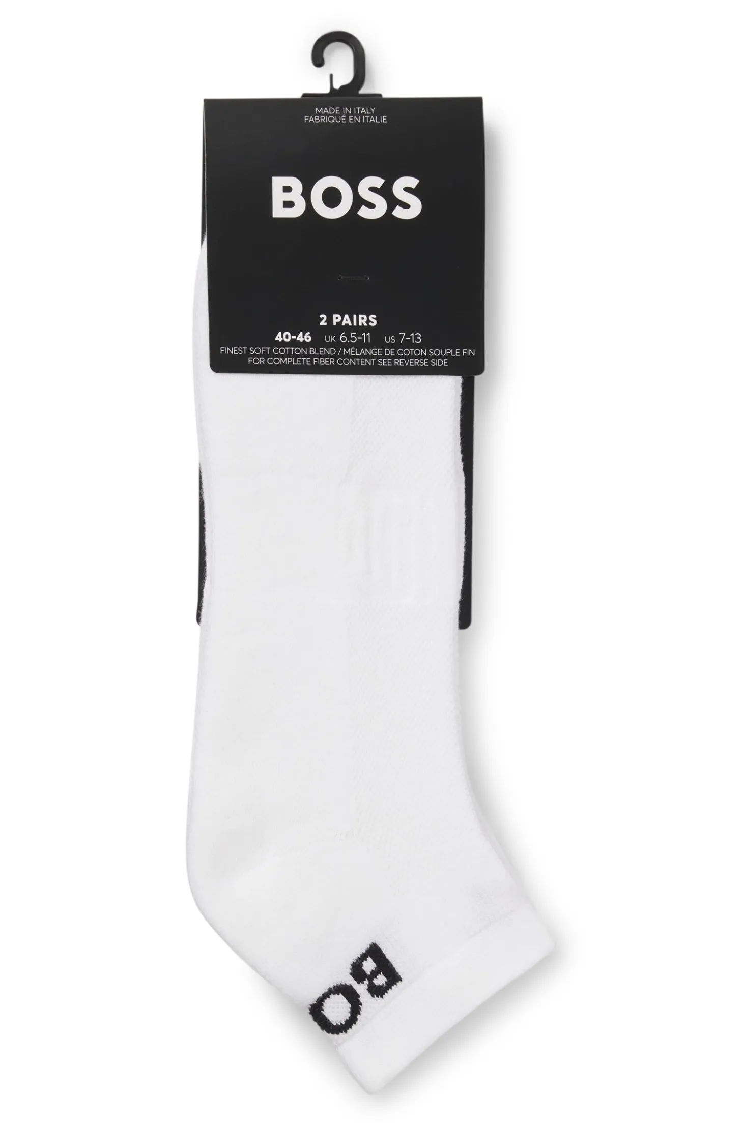Two-pack of ankle-length socks in stretch fabric