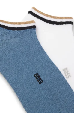 Two-pack of ankle socks with signature-stripe cuffs