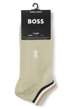 Two-pack of ankle socks with signature-stripe cuffs