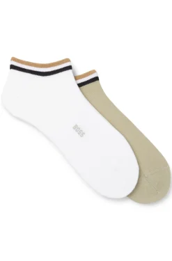 Two-pack of ankle socks with signature-stripe cuffs
