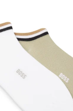 Two-pack of ankle socks with signature-stripe cuffs