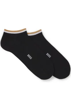 Two-pack of ankle socks with signature-stripe cuffs