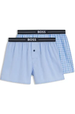 Two-pack of cotton pyjama shorts with logo waistbands