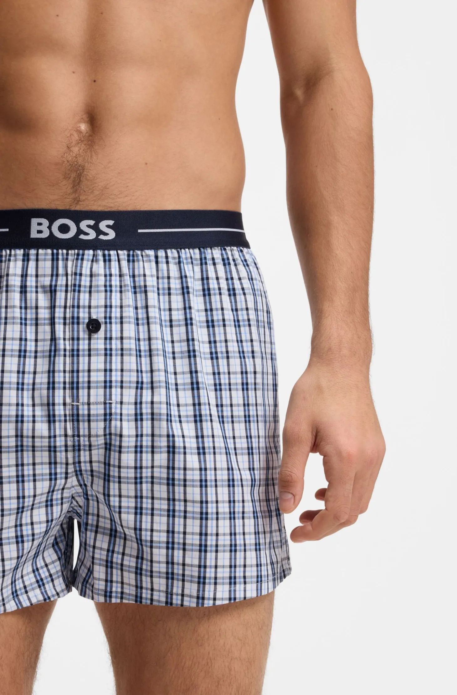 Two-pack of cotton pyjama shorts with logo waistbands