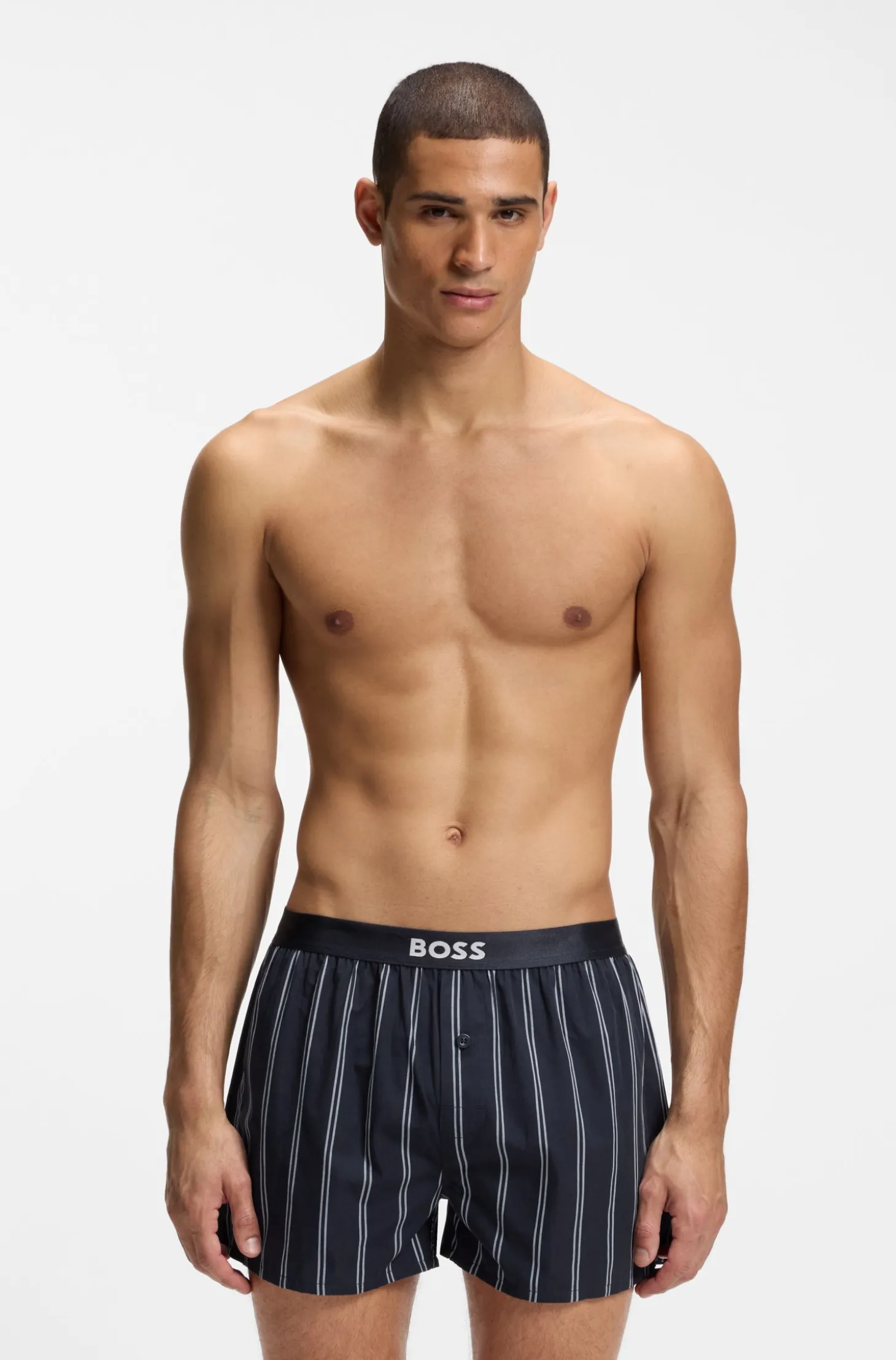 Two-pack of cotton pyjama shorts with logo waistbands