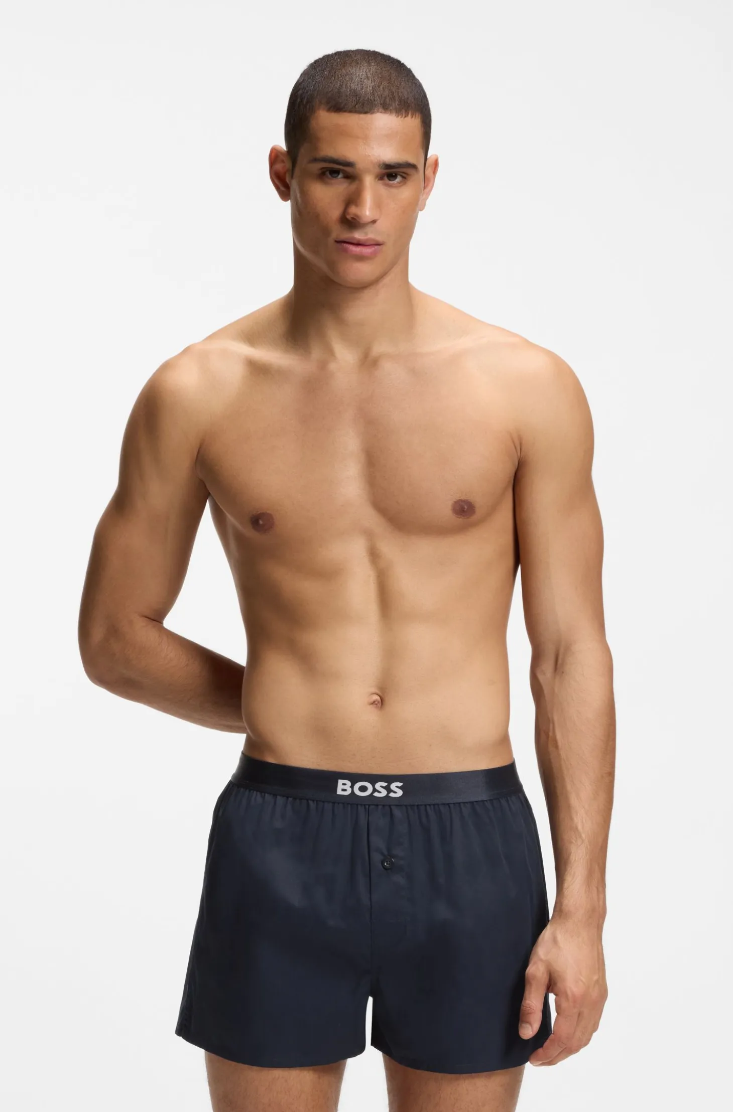 Two-pack of cotton pyjama shorts with logo waistbands