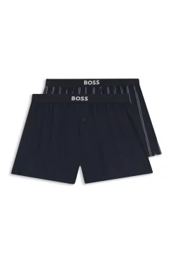Two-pack of cotton pyjama shorts with logo waistbands