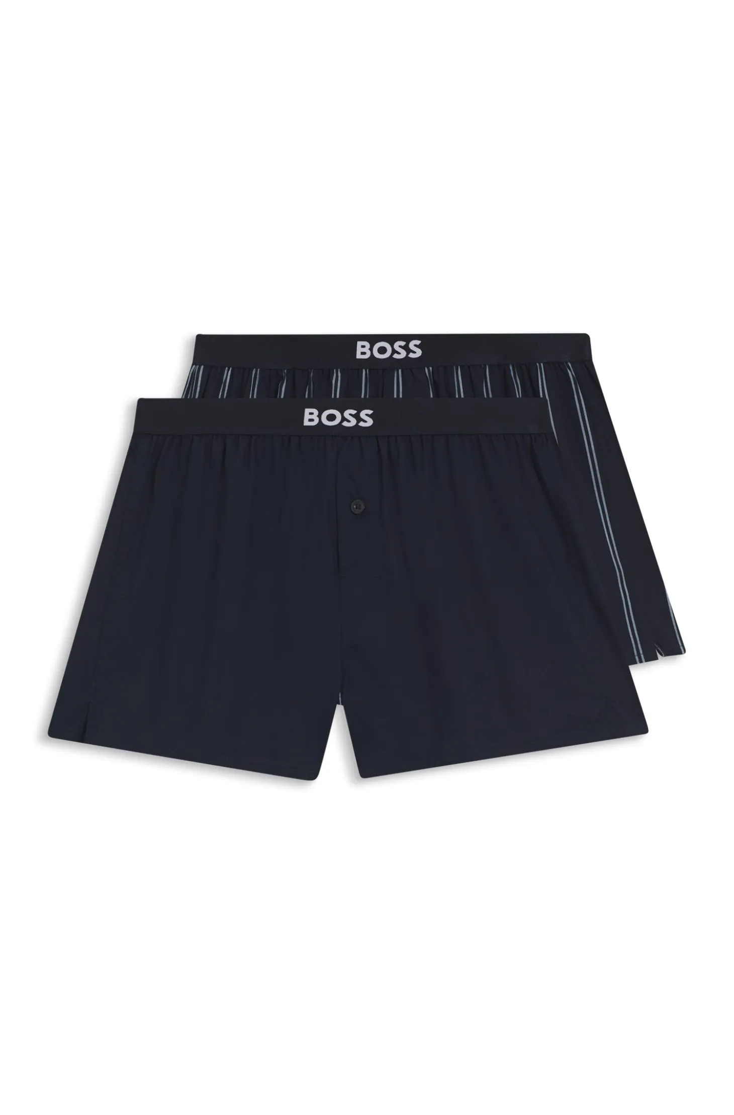 Two-pack of cotton pyjama shorts with logo waistbands
