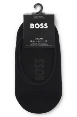Two-pack of invisible socks in cotton-blend piqué