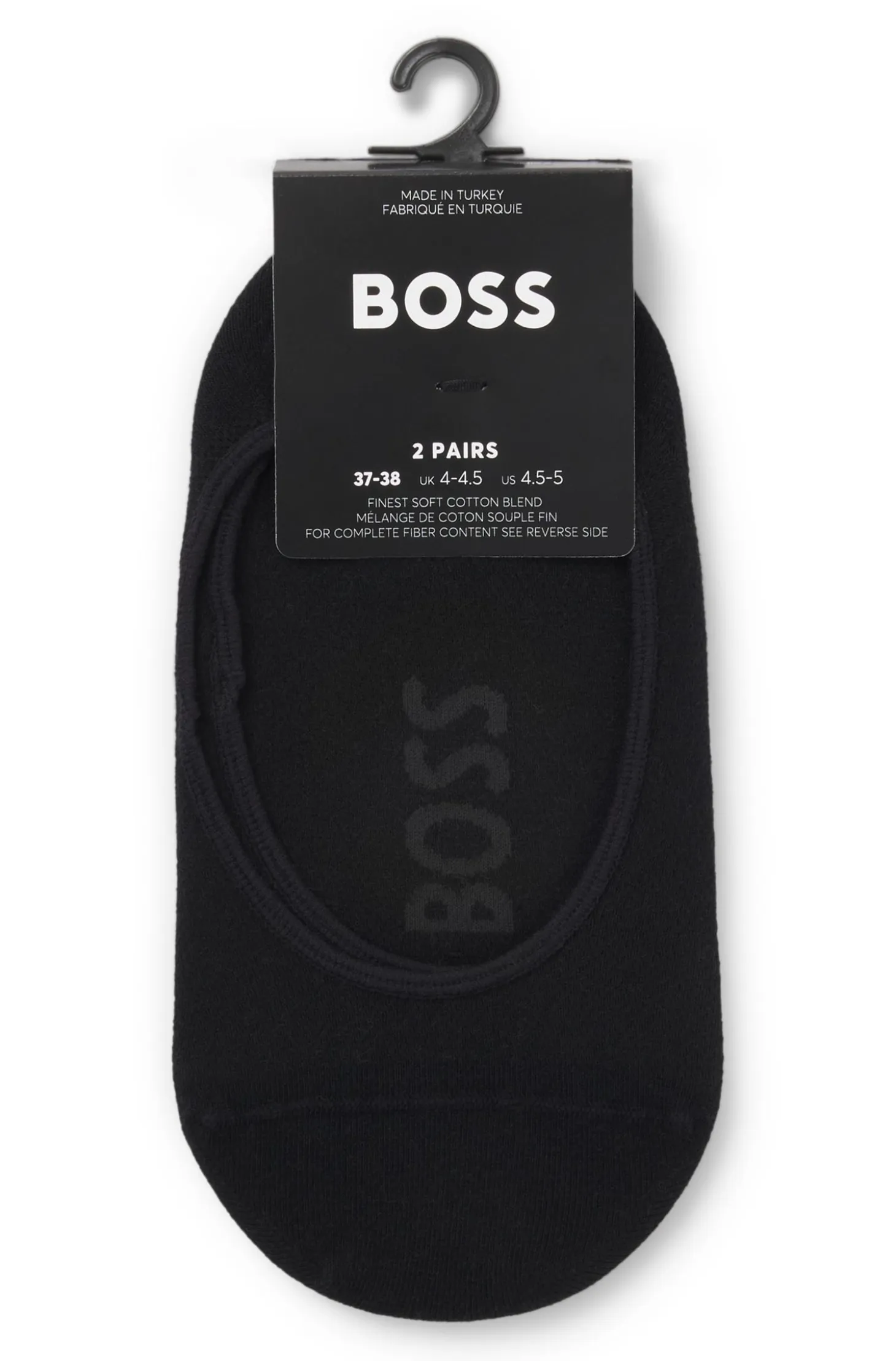 Two-pack of invisible socks in cotton-blend piqué
